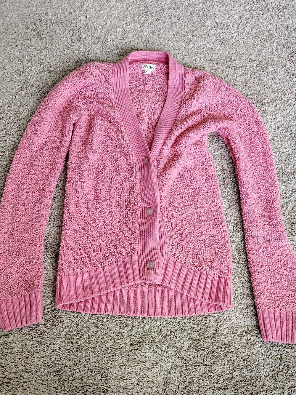 Hatley Pink Textured Button-Front Women's Cardigan